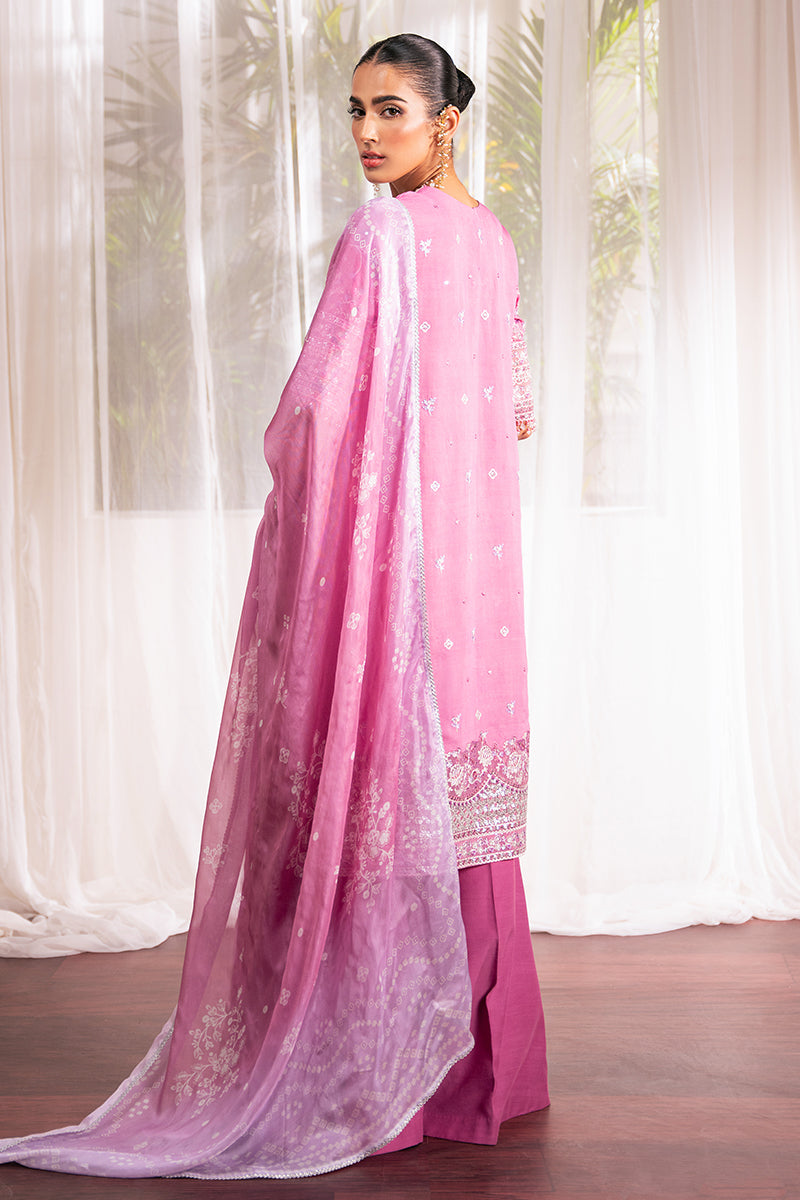 FLORAL BLUSH-3 PC EMBROIDERED SILK SUIT