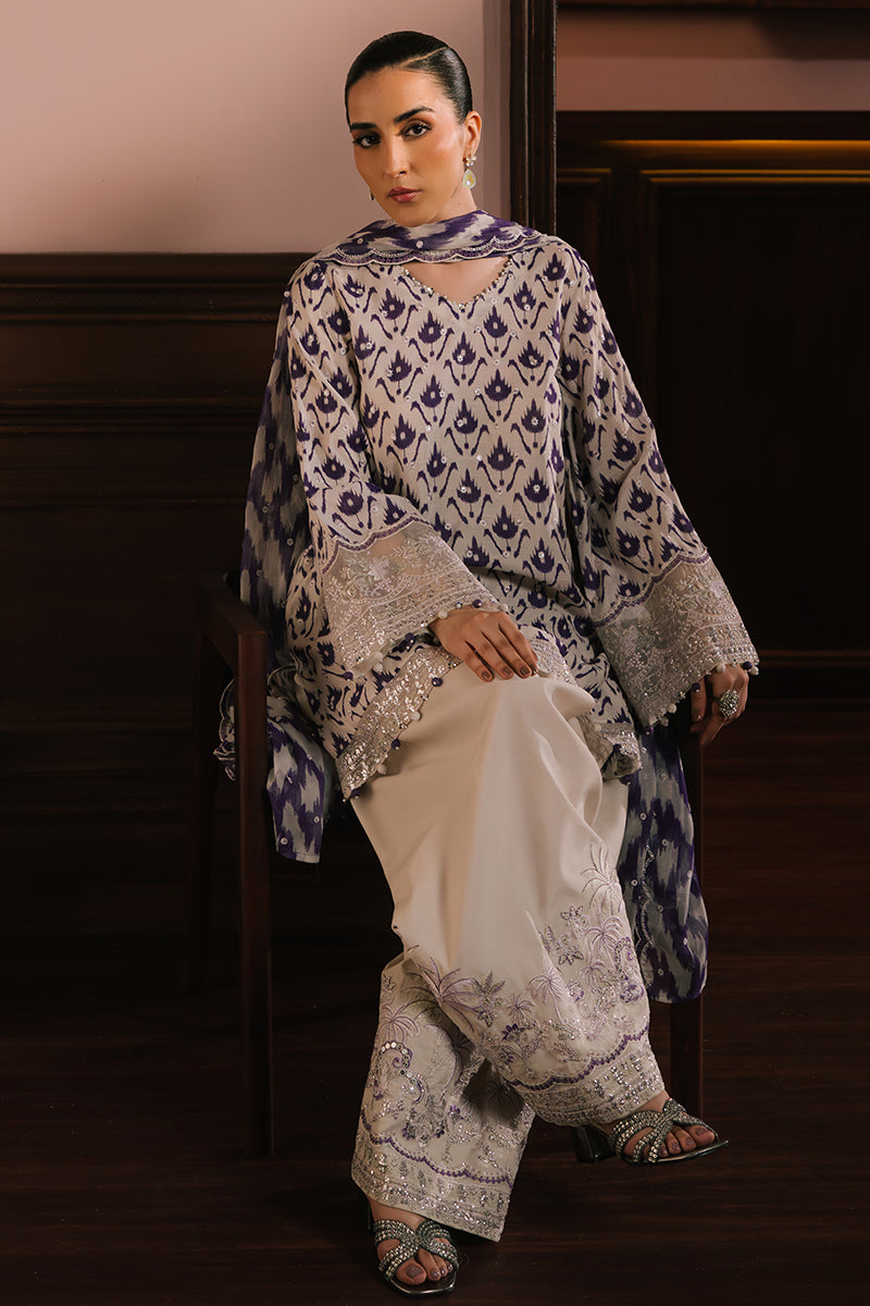 LEVENDER LUXE-3PC SILK EMBROIDERED SUIT