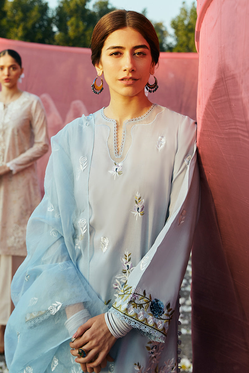 CERULEAN ORNATE STITCH 3PC: LAWN EMBROIDERED  SUIT