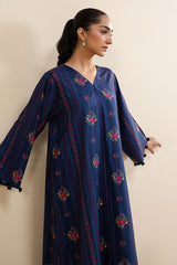 MYSTIC BLUE-2 PC PRINTED LINEN SUIT