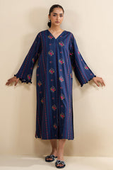 MYSTIC BLUE-2 PC PRINTED LINEN SUIT