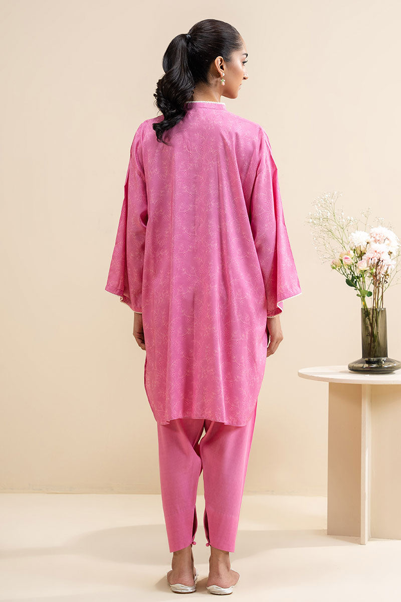 MISTY PINK-2 PC PRINTED LINEN SUIT