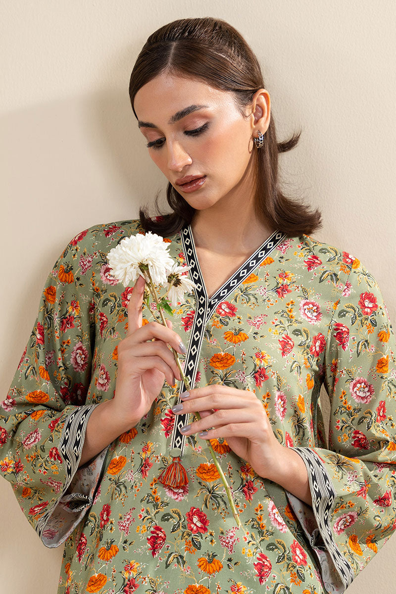 MUTED ROSE-2 PC PRINTED LINEN SUIT