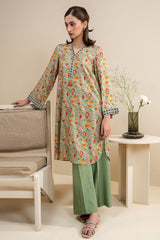 MUTED ROSE-2 PC PRINTED LINEN SUIT