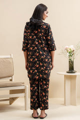 RAVEN CHARM-2 PC PRINTED LINEN SUIT