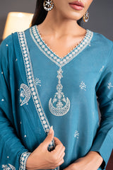 CRYSTAL TEAL-2 PC (SHIRT & DUPATTA)