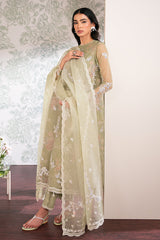 TENDER BREEZE-4 PC EMBROIDERED ORGANZA SUIT