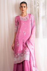 FLORAL BLUSH-3 PC EMBROIDERED SILK SUIT