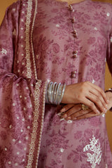 MAUVE DREAM-3 PC MARINA EMBROIDERED SUIT