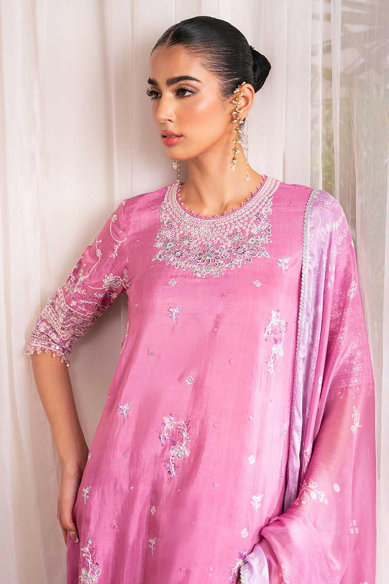 FLORAL BLUSH-3 PC EMBROIDERED SILK SUIT