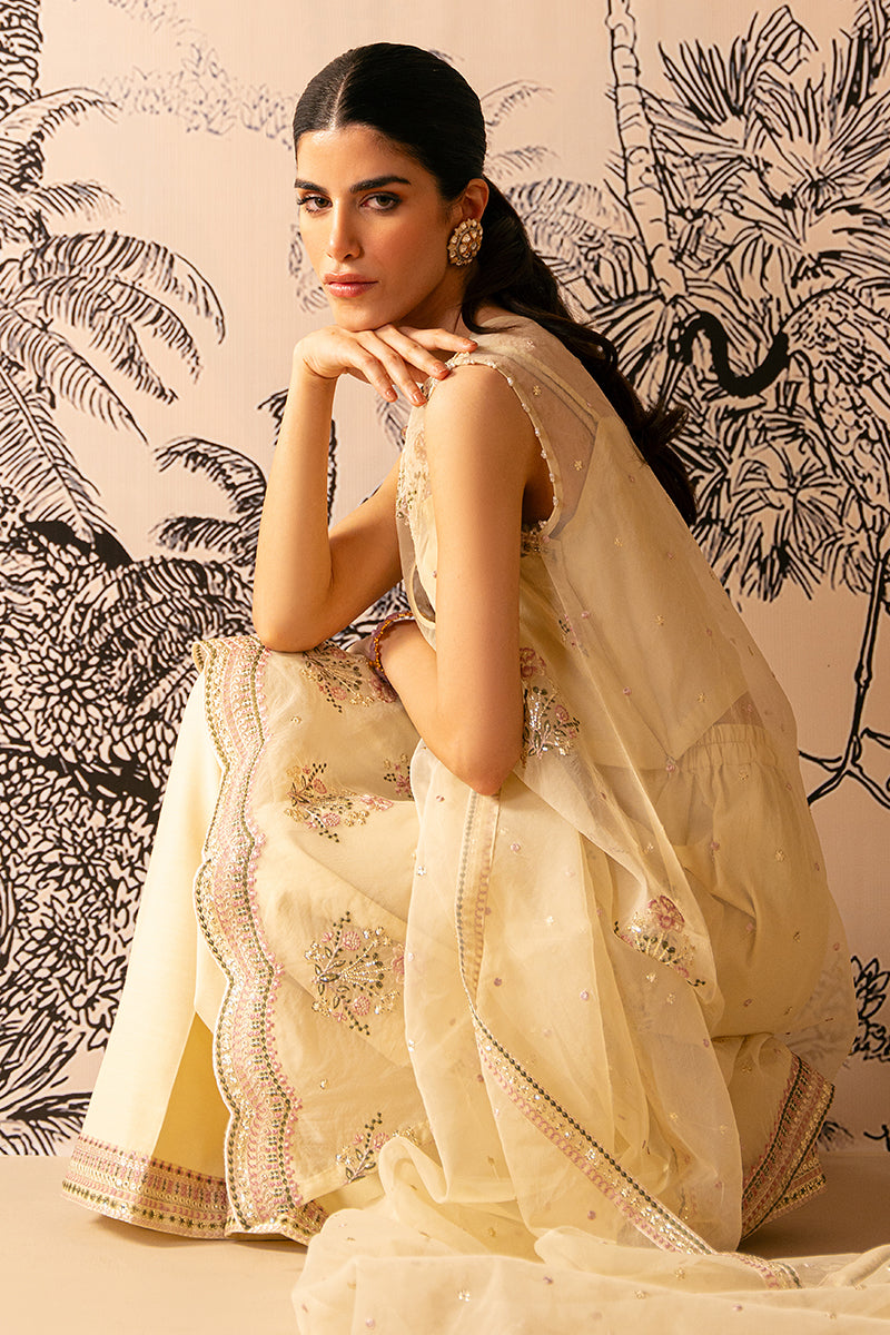 OPAL GLOW-4 PIECE EMBROIDERED ORGANZA SUIT