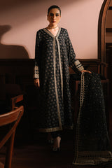 CHARCOAL REVERIE-3PC SILK EMBROIDERED SUIT