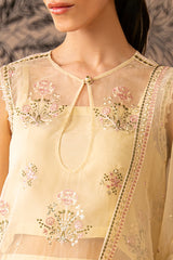 OPAL GLOW-4 PIECE EMBROIDERED ORGANZA SUIT