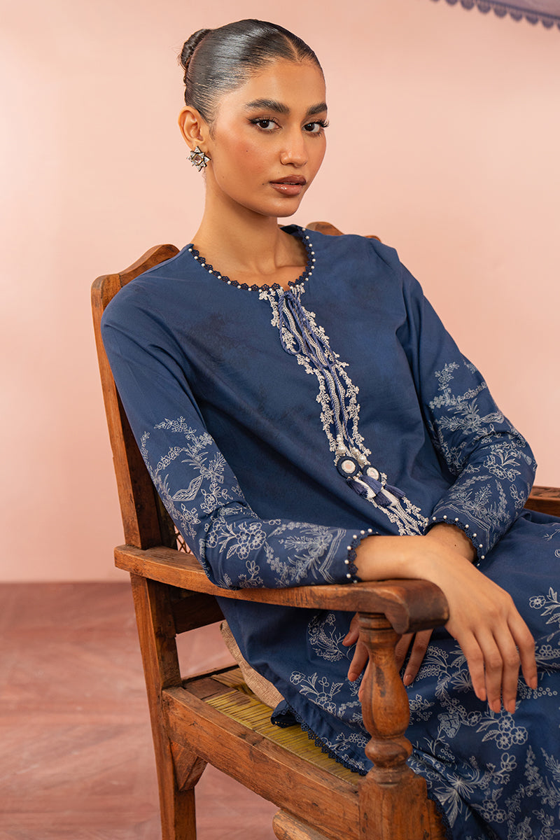 ORNATE BLUE-3 PC (SHIRT, DUPATTA & TROUSER)