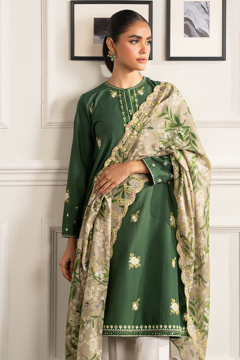 FOREST GREEN-2 PIECE (SHIRT & DUPATTA)