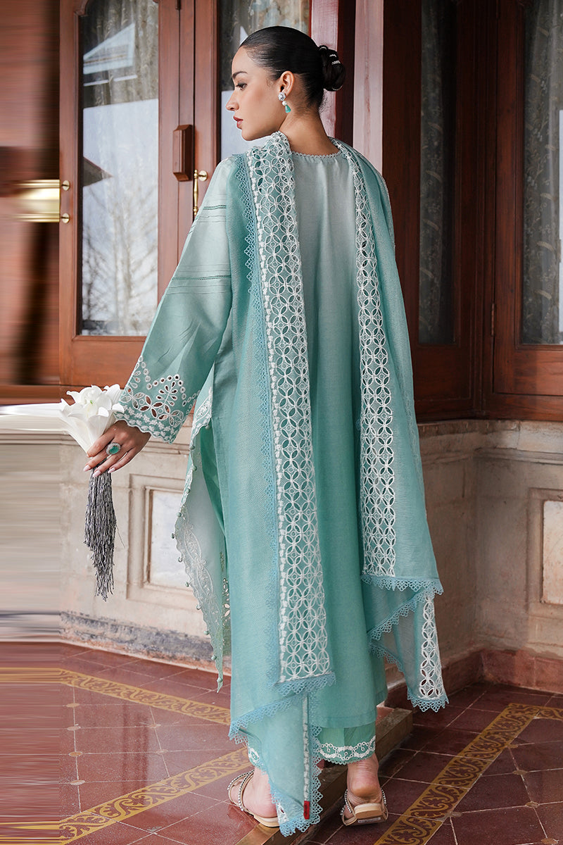 AQUA MELODY-3PC SATIN EMBROIDERED SUIT