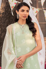 CELADON SPRUCE-3 PIECE EMBROIDERED JACQUARD SUIT