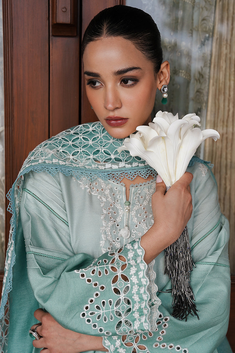 AQUA MELODY-3PC SATIN EMBROIDERED SUIT