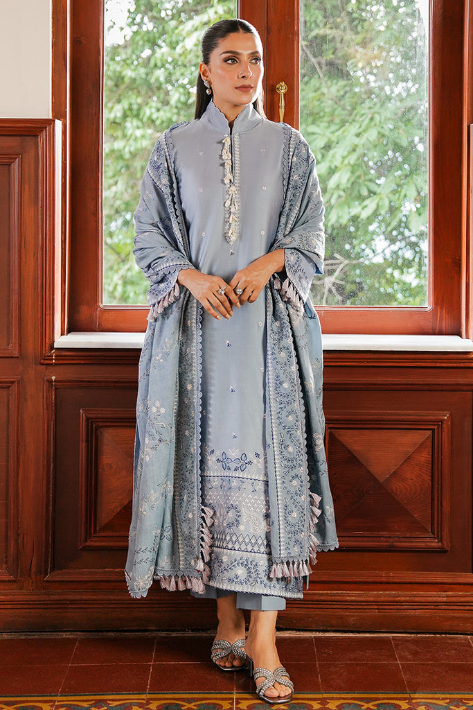 SERENITY BLUE-3PC (SHIRT , TROUSER & DUPATTA)