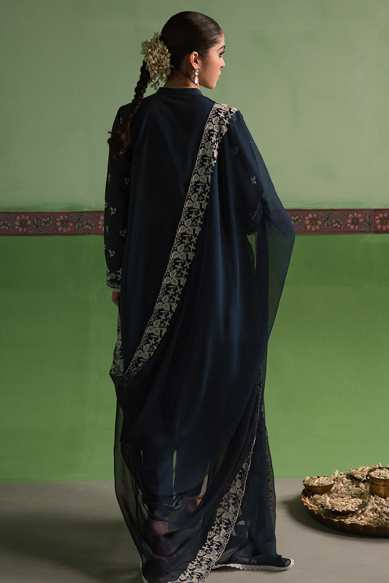 INSIGNIA BLUE-3 PIECE CHIKANKARI SUIT