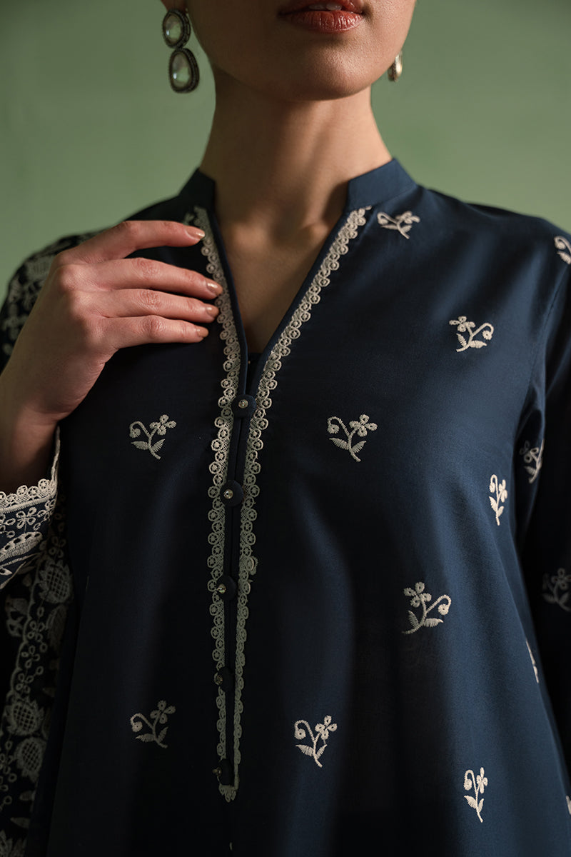 INSIGNIA BLUE-3 PIECE CHIKANKARI SUIT