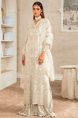 STERLING SILVER-3 PIECE ORGANZA EMBROIDERED SUIT
