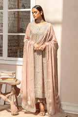 ROSEWOOD-3 PIECE CHIFFON EMBROIDERED SUIT