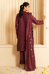 CELESTIAL BERRY - 3PC(SHIRT, TROUSER & DUPATTA)