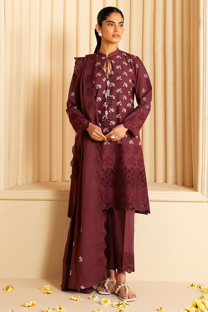 CELESTIAL BERRY - 3PC(SHIRT, TROUSER & DUPATTA)