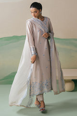 DUSTY FROST-3PC LAWN EMBROIDERED SUIT