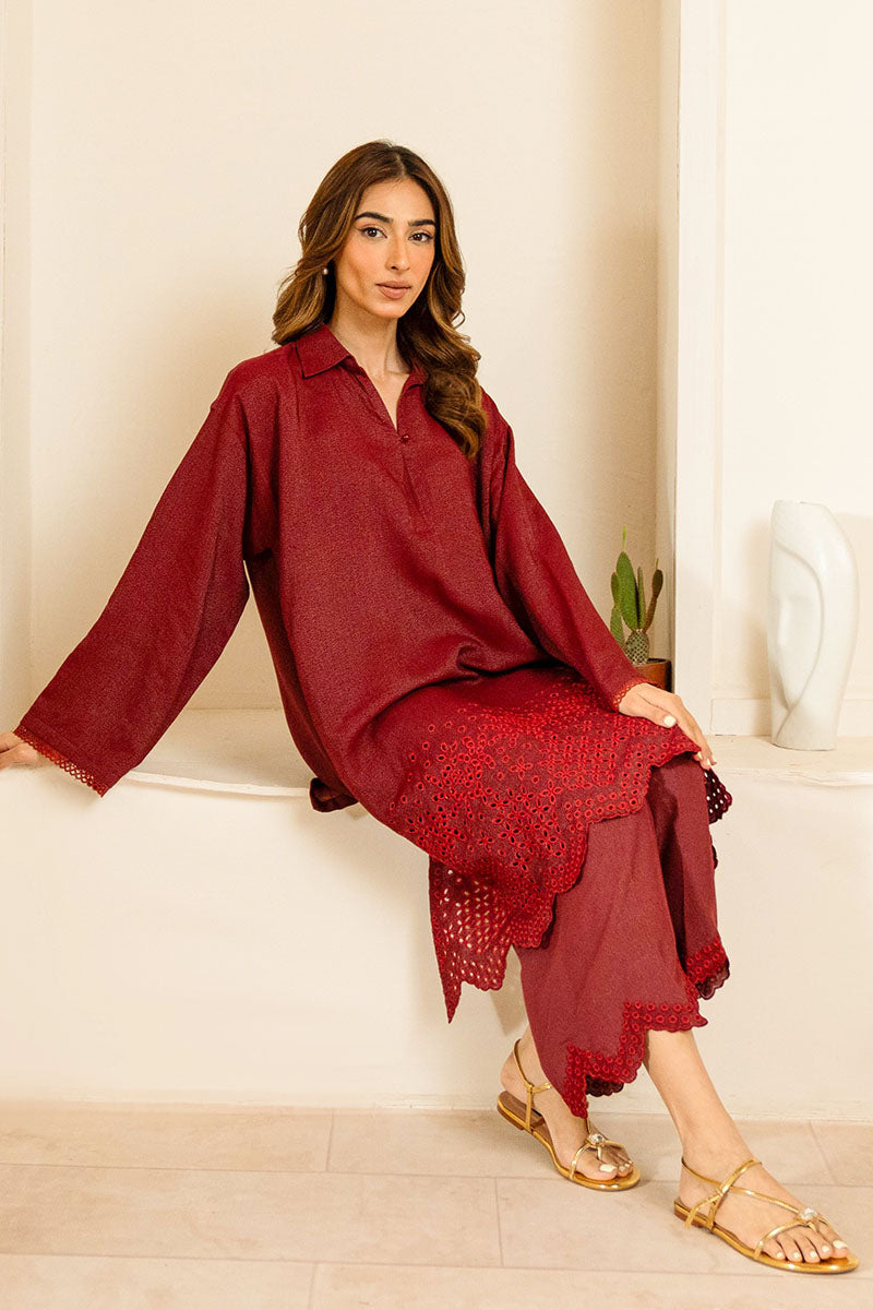 RED ROUGE-2PC (SHIRT & TROUSER)