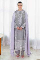 ETHEREAL VEIL-3PC SATIN EMBROIDERED SUIT