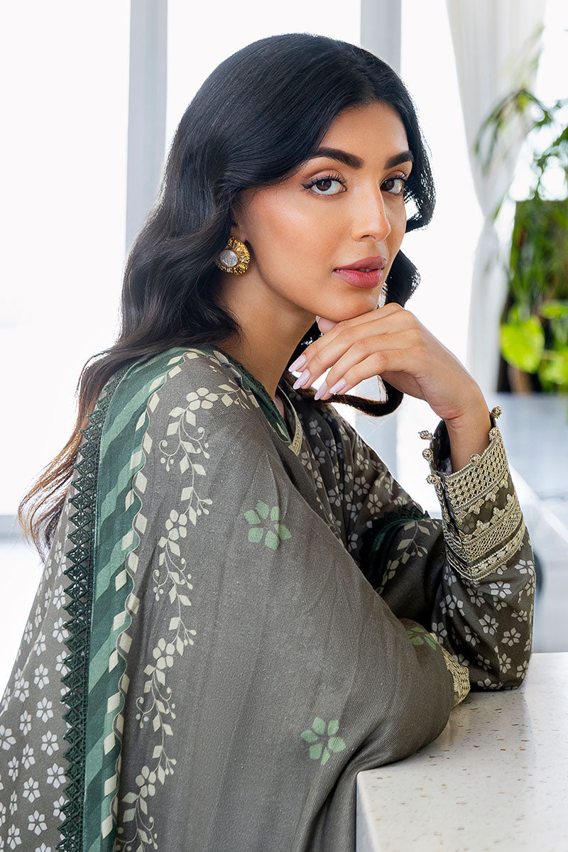 FOREST MIST-3PC SATIN PRINTED SUIT