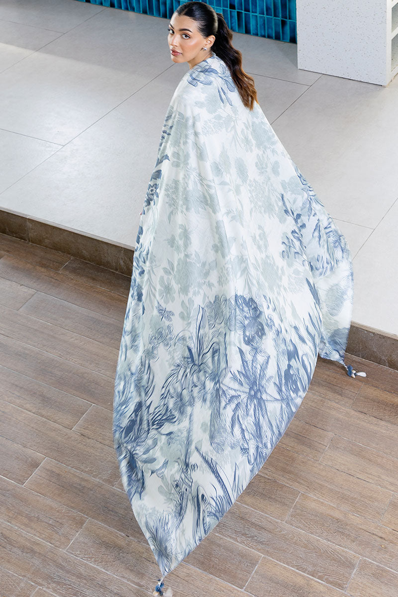 WHIMSICAL TEAL-3PC (SHIRT, TROUSER & DUPATTA)