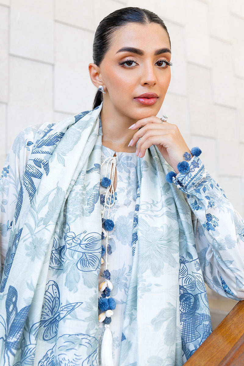 WHIMSICAL TEAL-3PC (SHIRT, TROUSER & DUPATTA)