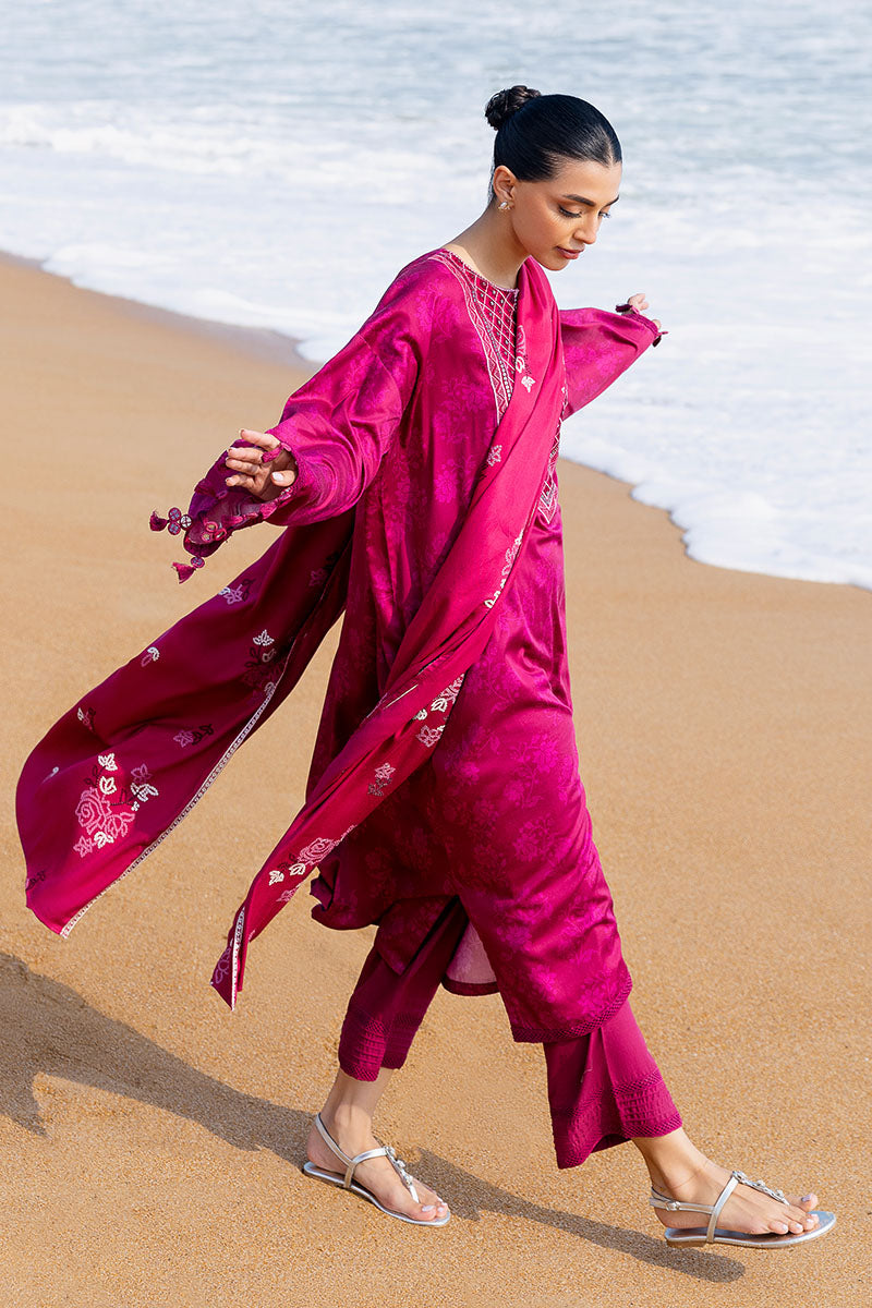 FLORID ZEAL-3PC SATIN PRINTED SUIT