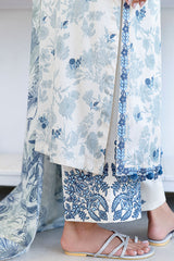 WHIMSICAL TEAL-3PC (SHIRT, TROUSER & DUPATTA)