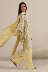 LEMON HAZE-3PC PRINTED LAWN SUIT
