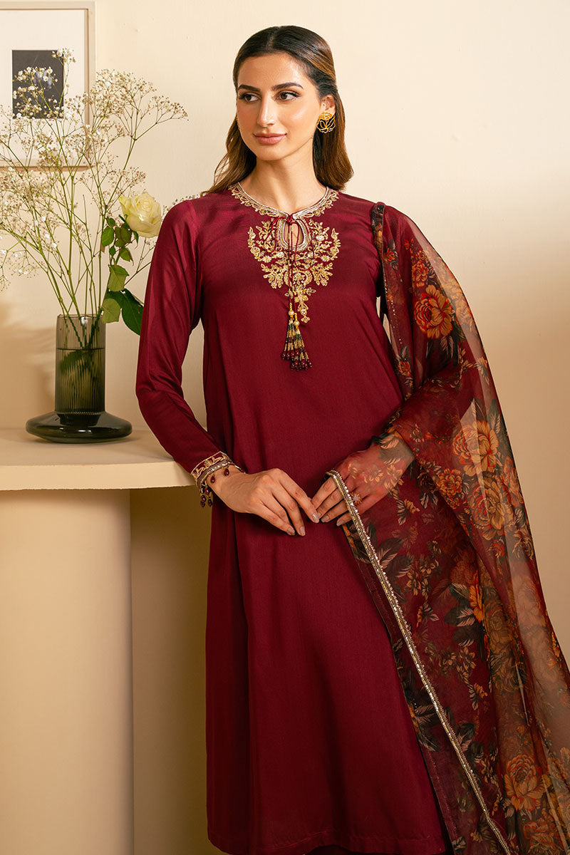 GARNET GLAMOOR-2 PC (SHIRT & DUPATTA)