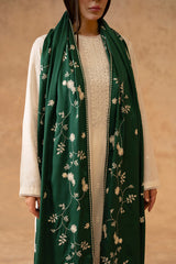 LEAFY EMBROIDERED SHAWL