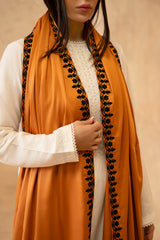 TANGERINE EMBROIDERED SHAWL