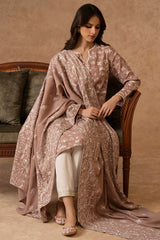 DUSTY SAFFRON-2 PIECE KHADDAR EMBROIDERED SUIT