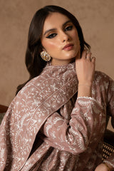 DUSTY SAFFRON-2 PIECE KHADDAR EMBROIDERED SUIT