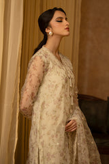CLOUD CREAM-2 PIECE ORGANZA EMBROIDERED SUIT