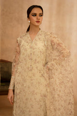 CLOUD CREAM-2 PIECE ORGANZA EMBROIDERED SUIT