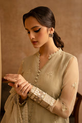 ISLAND FOSSIL-2 PIECE ORGANZA EMBROIDERED SUIT