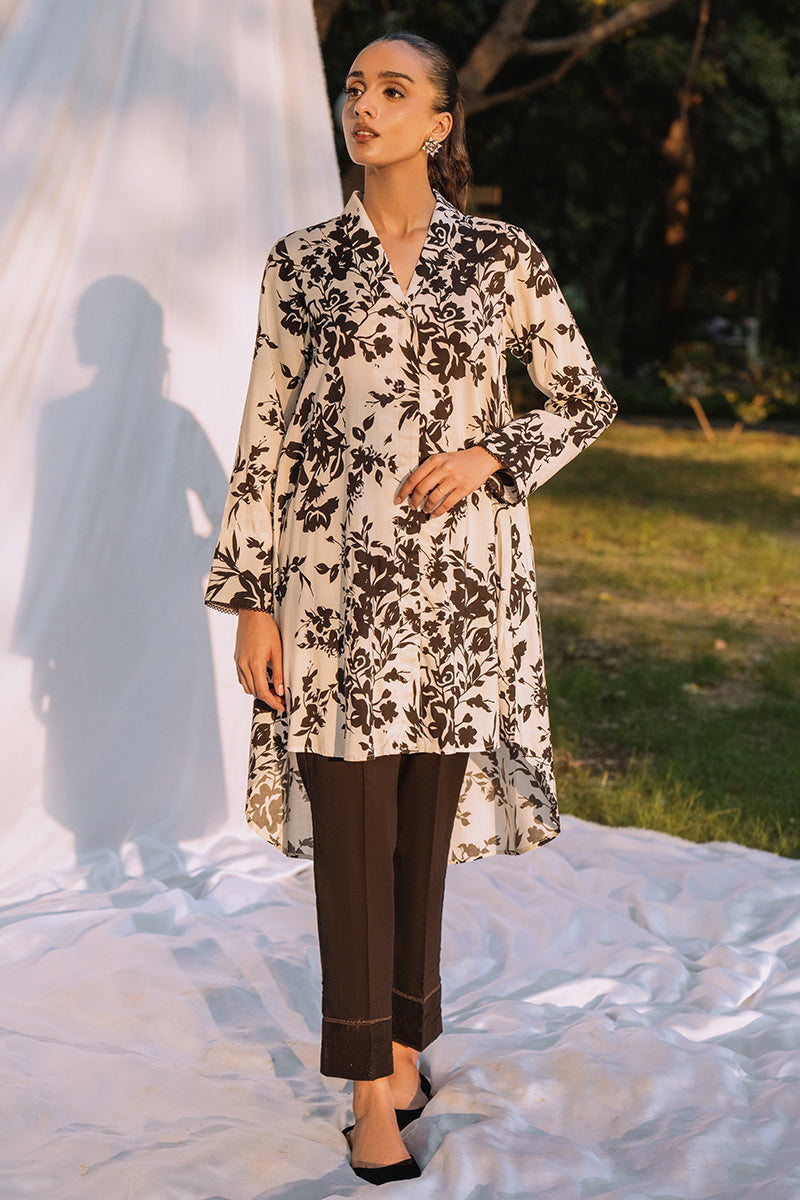 FLORAL COR-1 PIECE LINEN PRINTED SHIRT