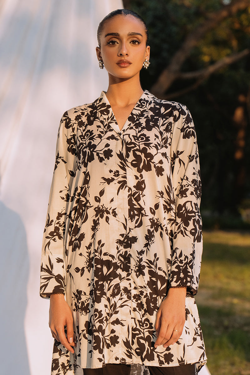 FLORAL COR-1 PIECE LINEN PRINTED SHIRT
