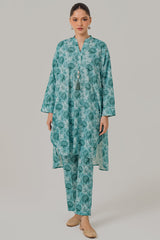 MINT BLUE-2 PIECE KHADDAR PRINTED SUIT