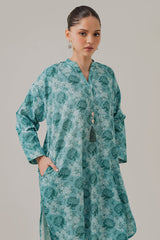 MINT BLUE-2 PIECE KHADDAR PRINTED SUIT